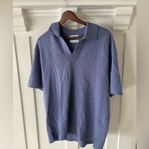 Mango Classic Indigo Polo knit Shirt